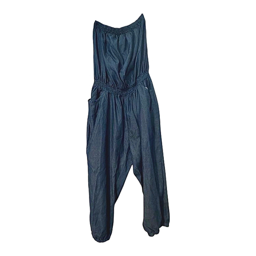LOVE BY CHESLEY Chic DARK BLUE Strapless Jumpsuit Size 3 XL NWT